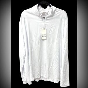Clique men’s size 4XL solid white 1/2 zip long sleeve shirt tech performance new